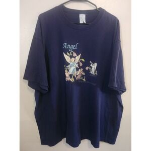 Vintage Navy Short Sleeve Angel‎ Tshirt 1990s By Air Waves